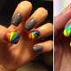 Маникюр радуга: водный дизайн Белая радуга на ногтях