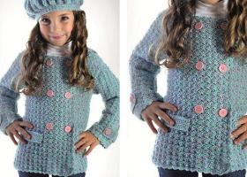 Palton tricotat pentru fete